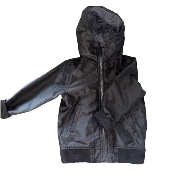 Childrens Place Unisex Sz 3T Black Hooded Rain Windbreaker - Picture 2 of 8